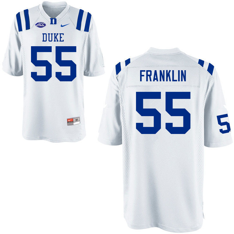 Men #55 Ja'Mion Franklin Duke Blue Devils College Football Jerseys Sale-White